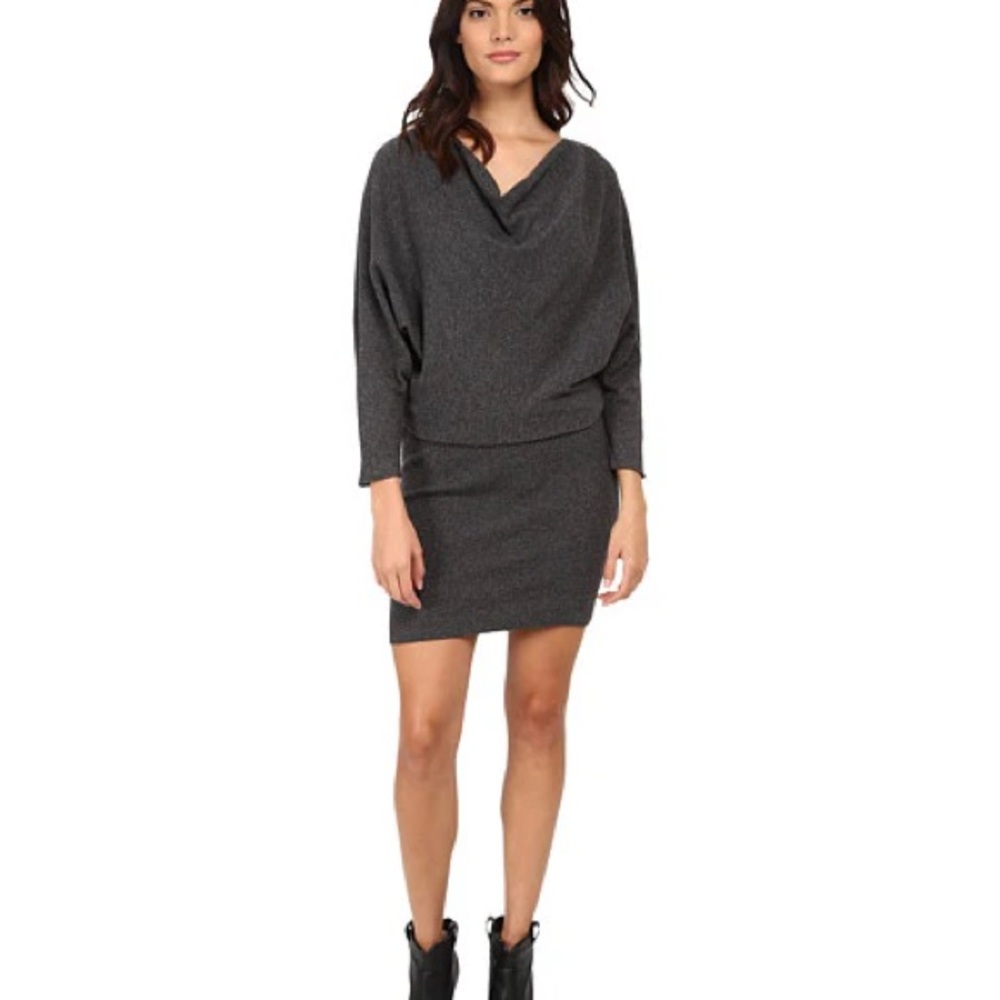 Joie Charcoal Cowl Neck Sweater Dress